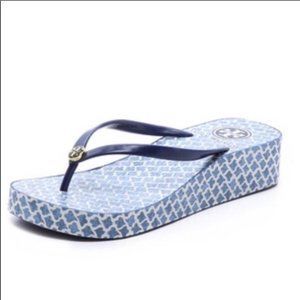 Tory burch wedge sandals in blue